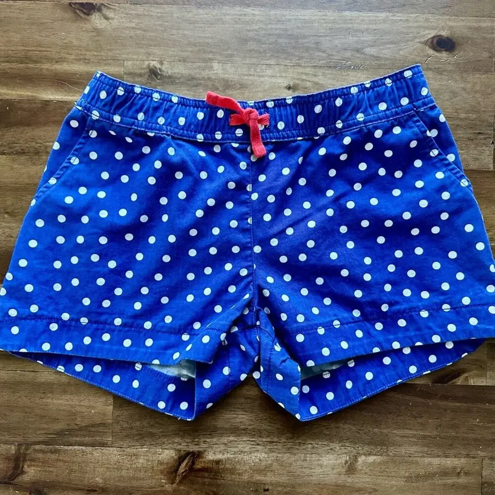 Boden Navy Blue White Polka Dot Heart Pocket Cotton Shorts European Teen Preppy